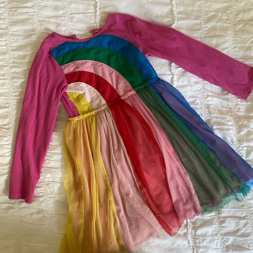 Boden rainbow tulle dress